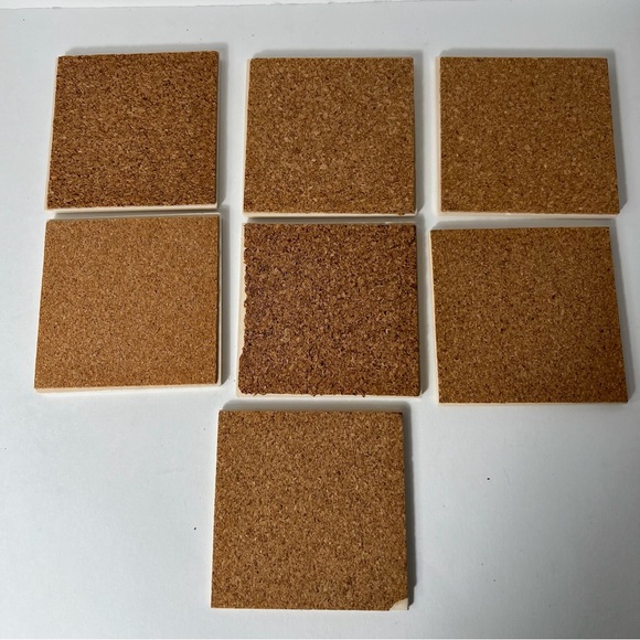 Delft Blue Tile Coasters Holland America Line Set Of 7 Ceramic Cork Vintage - Picture 12 of 16